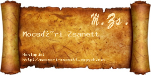 Mocsári Zsanett névjegykártya