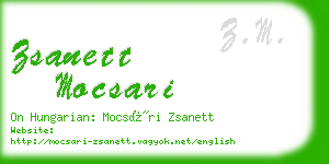 zsanett mocsari business card